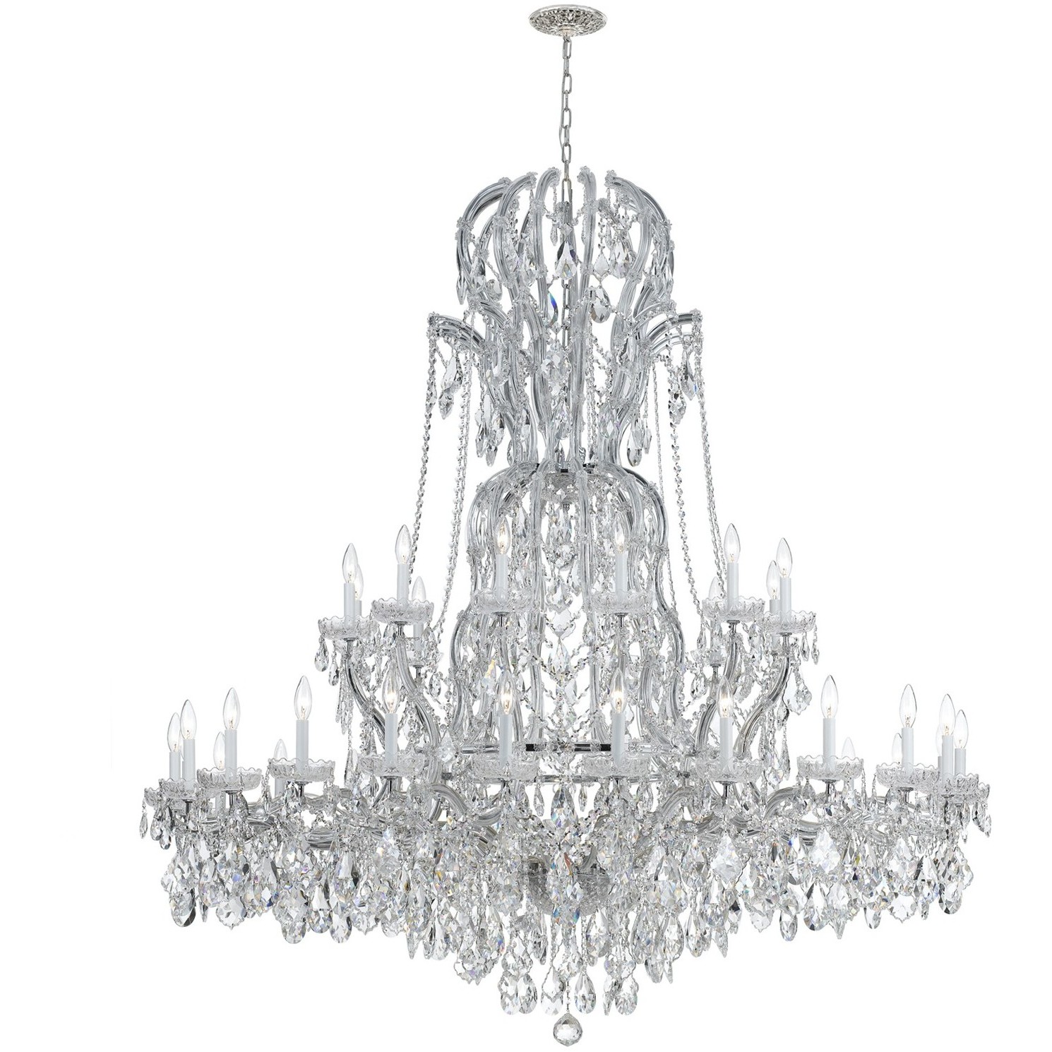 Maria Theresa 37 Light 64 inch Polished Chrome Chandelier Ceiling Light in Clear Hand Cut