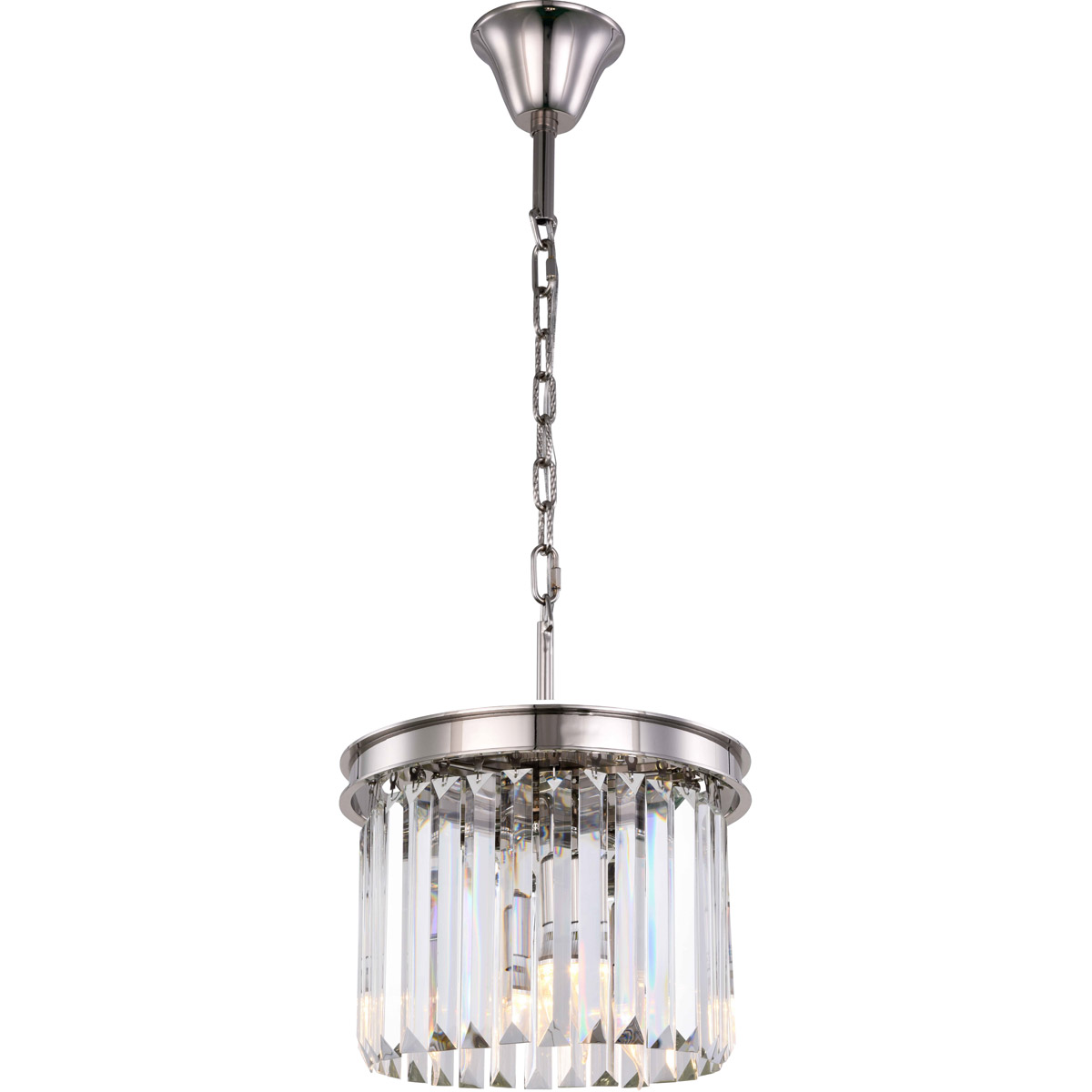 Sydney 3 Light 12 inch Polished Nickel Pendant Ceiling Light in Clear, Urban Classic