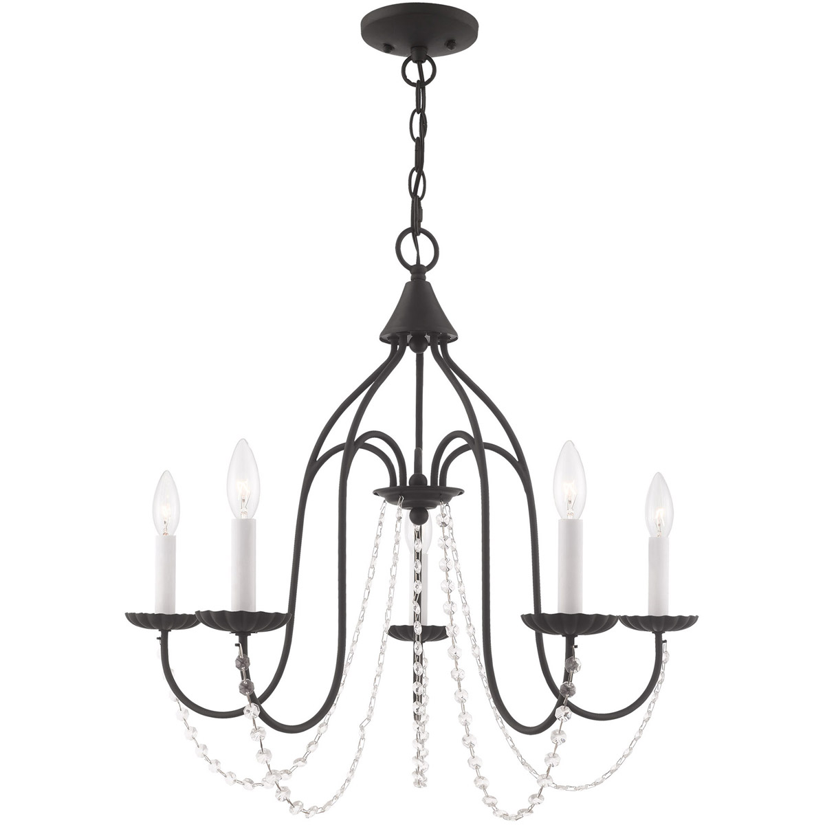Livex Lighting Alessia 5 Light Chandelier Black