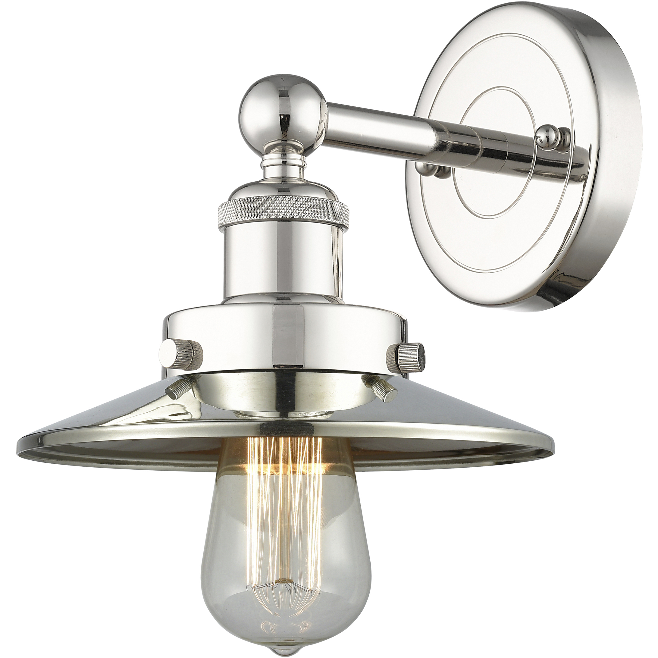 Railroad 1 Light 8 inch Polished Nickel Sconce Wall Light