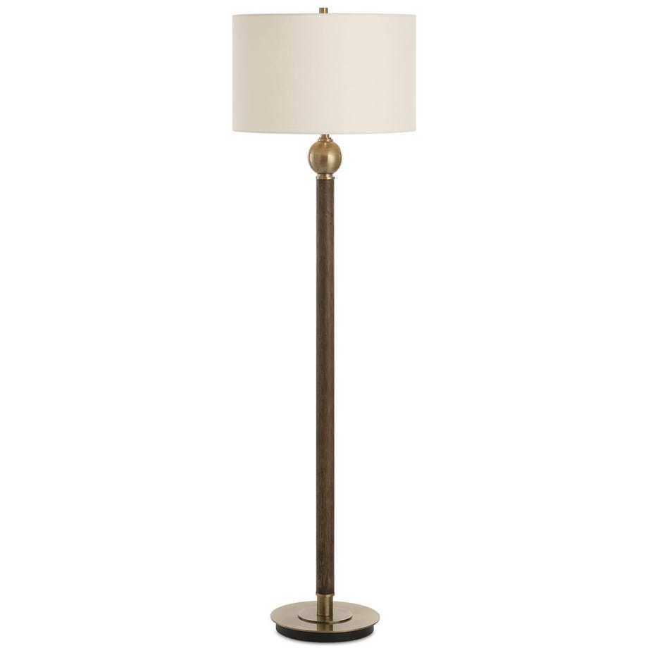 Keros 62 inch 150 watt Dark Oak and Brass Floor Lamp Portable Light