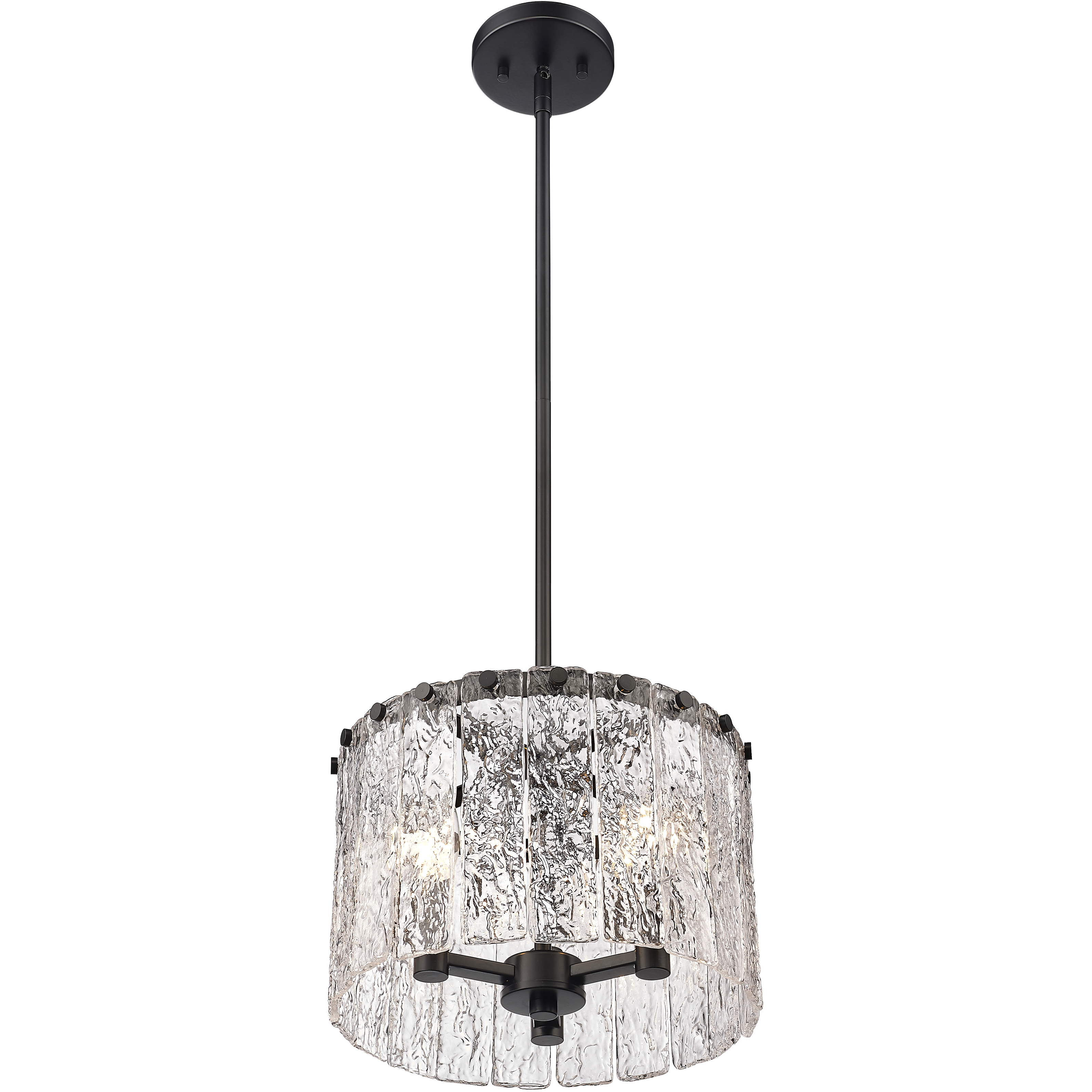 Glacier 3 Light 12.5 inch Matte Black Pendant Ceiling Light