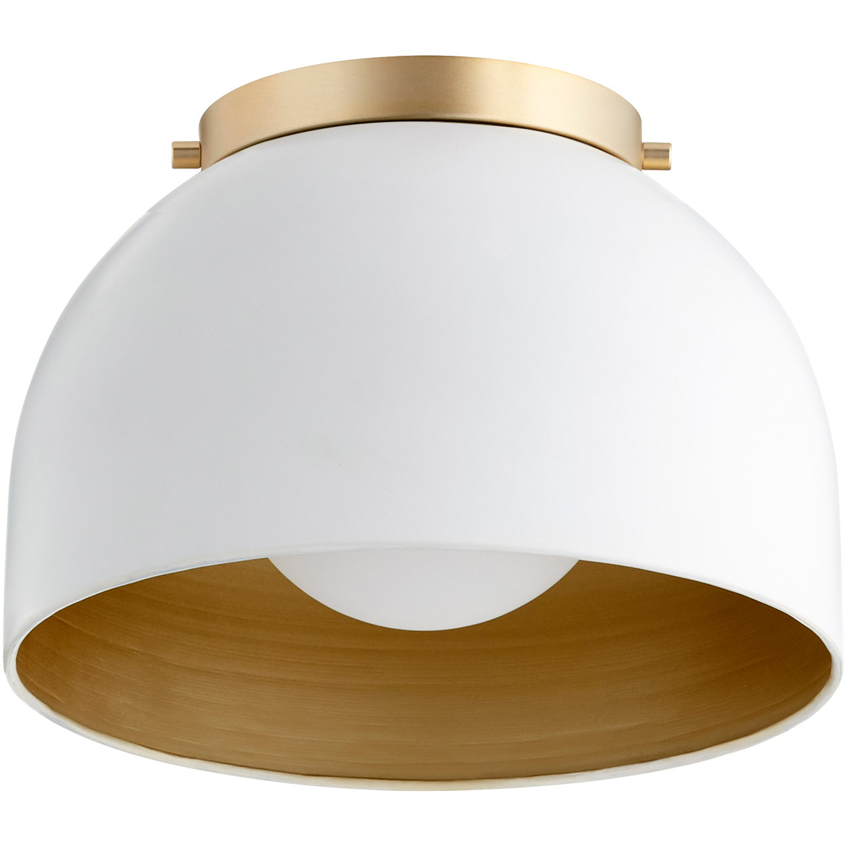 Dome 1 Light Studio White Flush Mount Ceiling Light