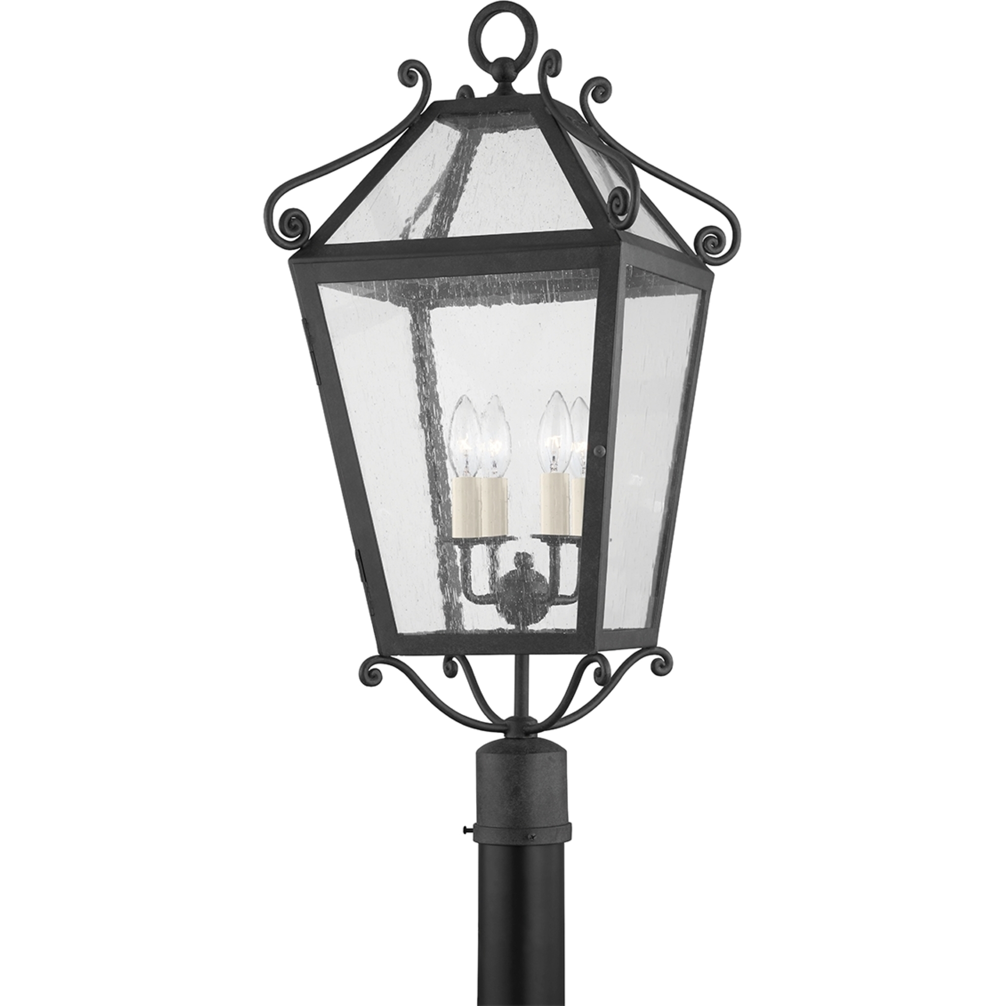 Santa Barbara County 4 Light 29 inch French Iron Post