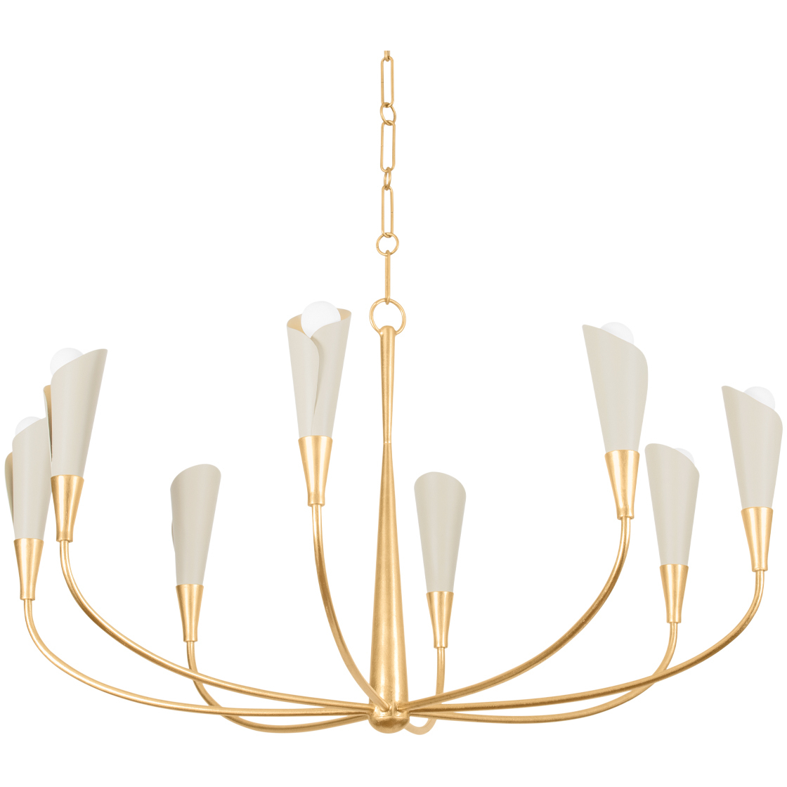 Montrose 8 Light 44 inch Vintage Gold Leaf and Soft Sand Chandelier Ceiling Light