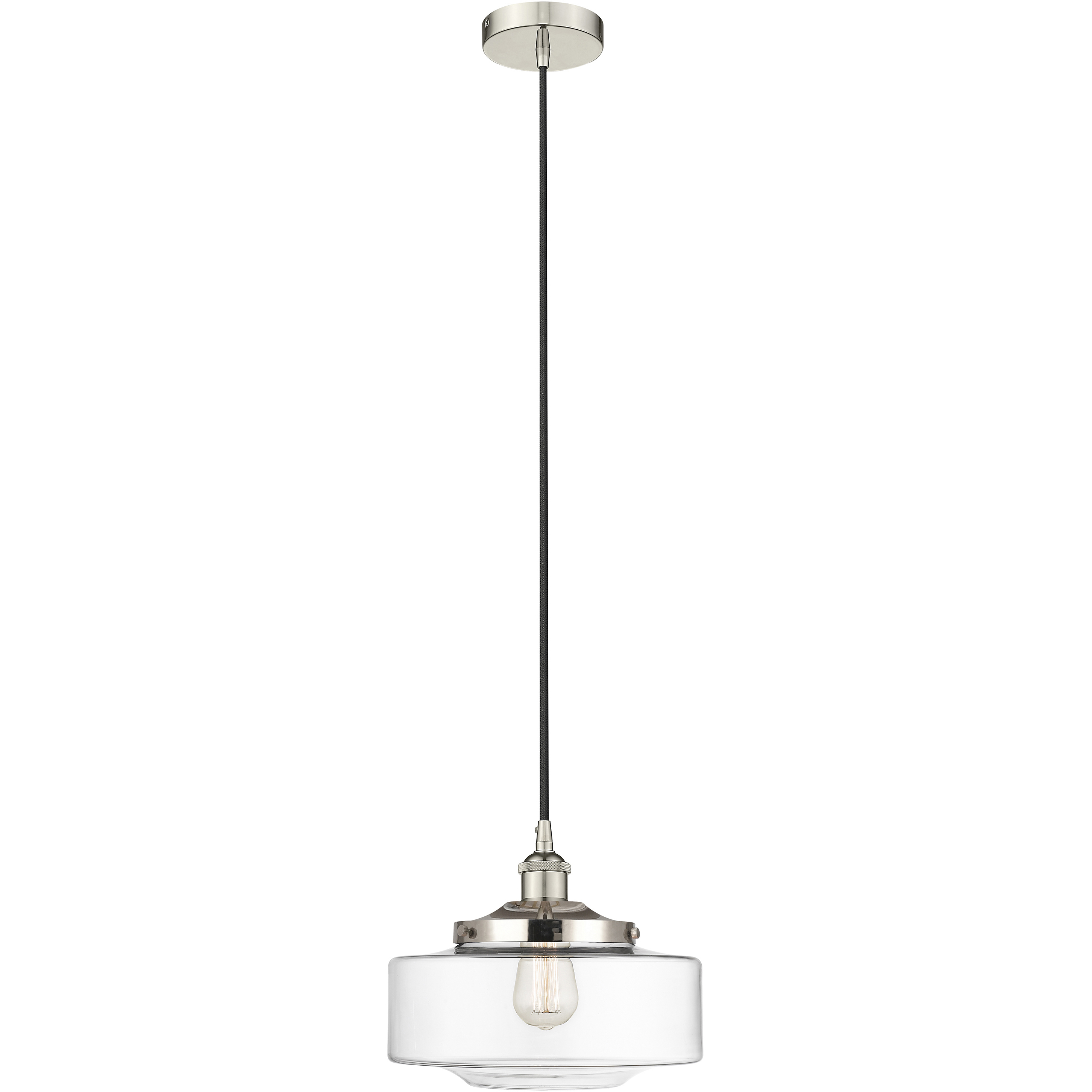 Bridgeton 1 Light 12 inch Polished Nickel Mini Pendant Ceiling Light in Clear Glass