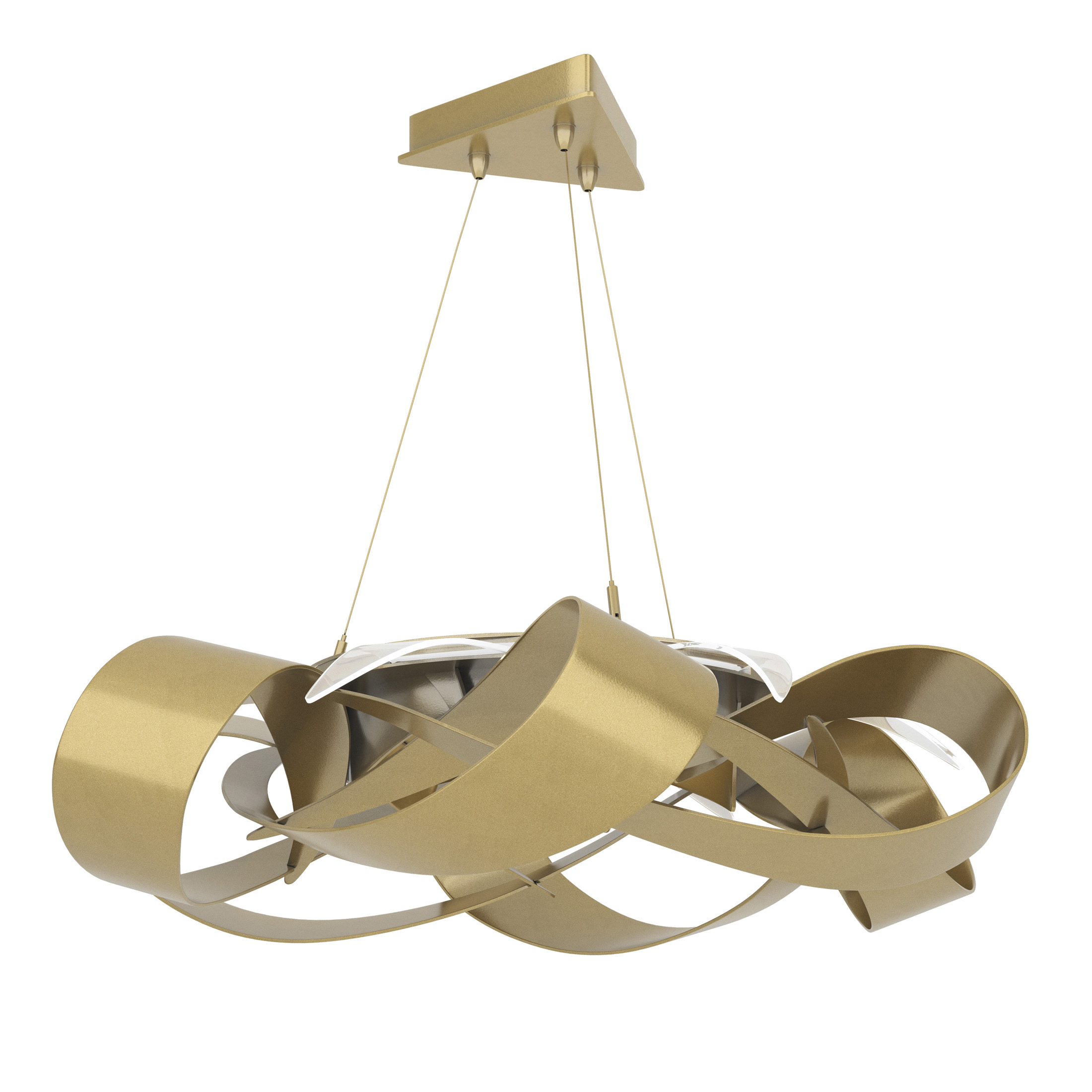 Flux LED 39.4 inch Modern Brass Pendant Ceiling Light, Large