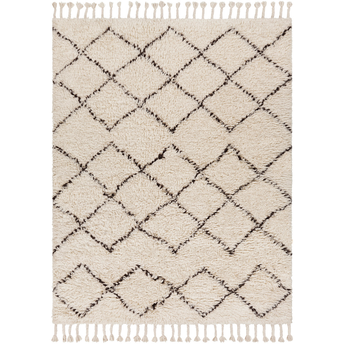 Sherpa 120 X 96 inch Dark Brown/Cream Rugs, Wool