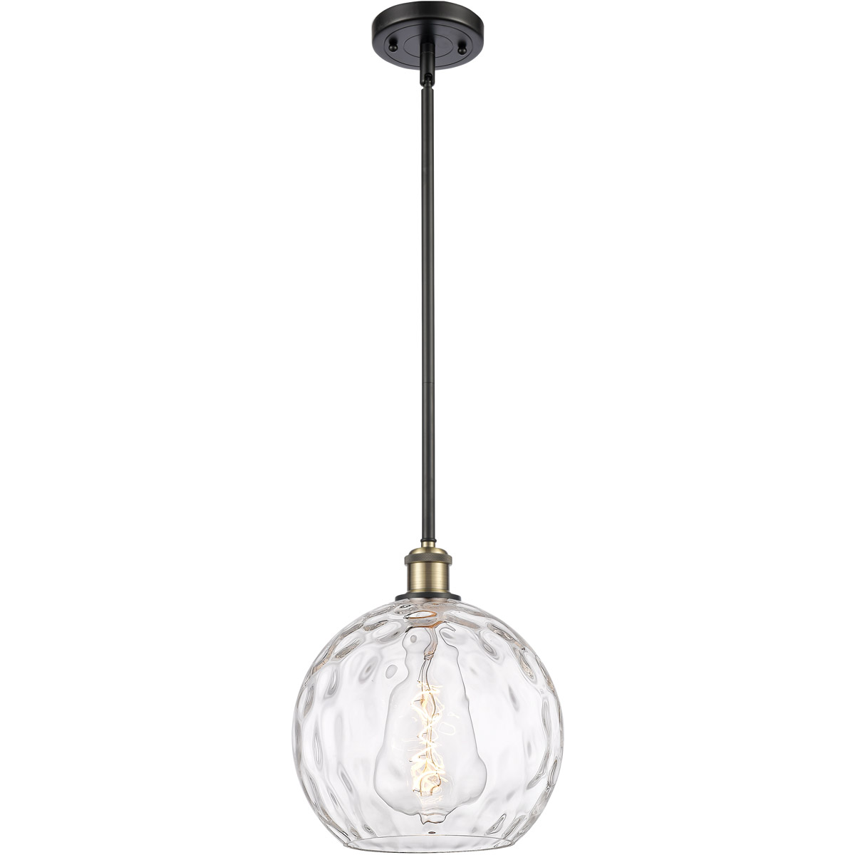 Ballston Athens Water Glass 1 Light 10 inch Black Antique Brass Mini Pendant Ceiling Light