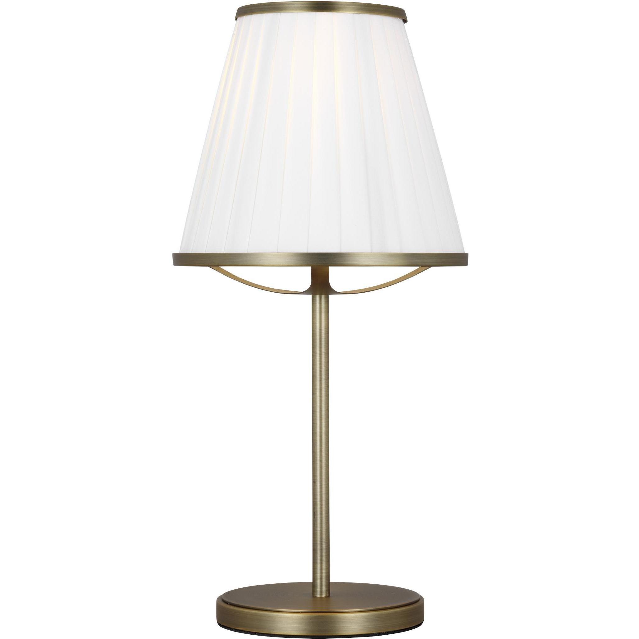 Esther 17 inch 9 watt Time Worn Brass Table Lamp Portable Light