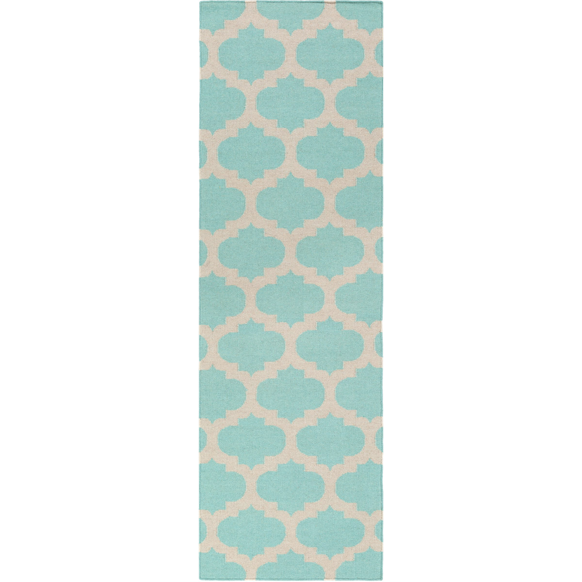 Frontier 96 X 30 inch Ivory, Aqua Rug