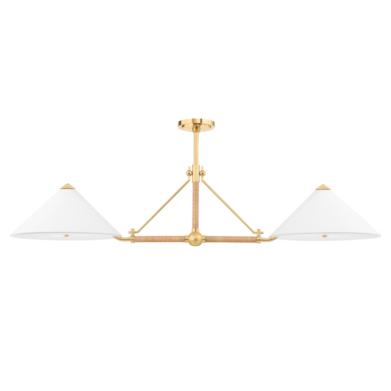 Williamsburg 4 Light 57 inch Aged Brass Island Light Ceiling Light
