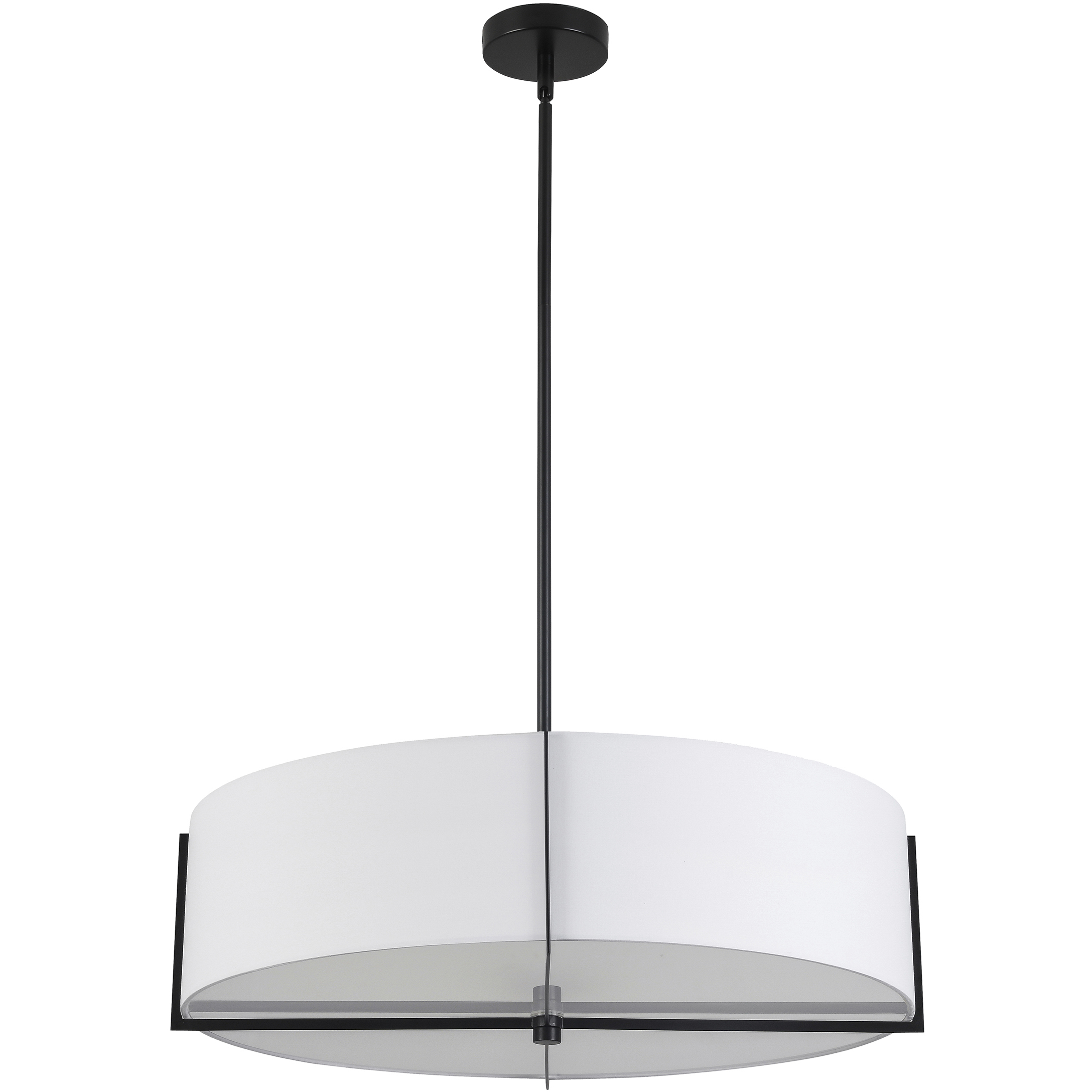Preston 4 Light 26 inch Matte Black with White Linear Pendant Ceiling Light