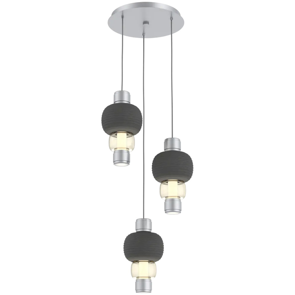 Torno Mandrel LED 20.5 inch Classic Silver with Charcoal Multi-Pendant Ceiling Light