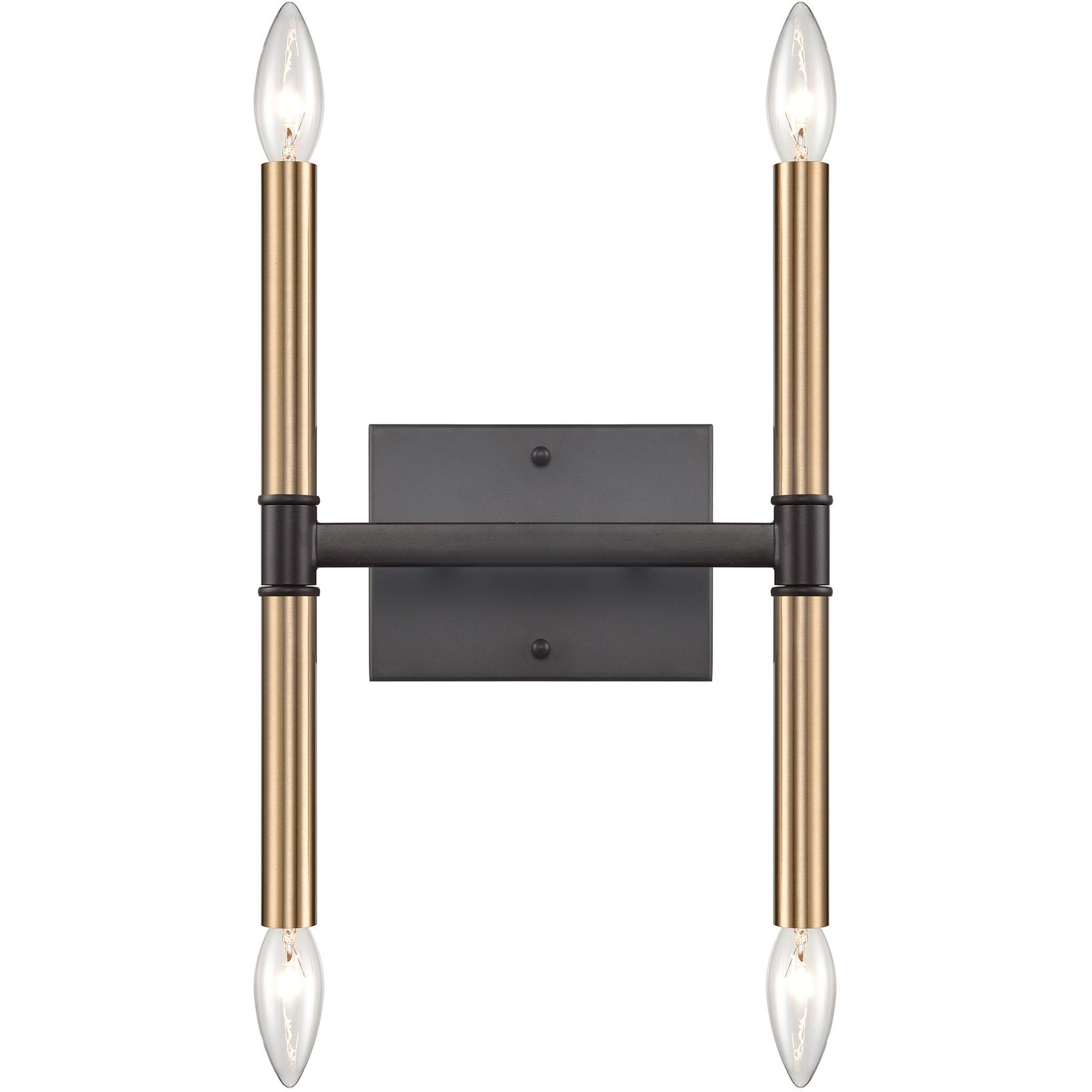 Notre Dame 4 Light 10 inch Oil Rubbed Bronze and Gold Vanity Light Wall Light