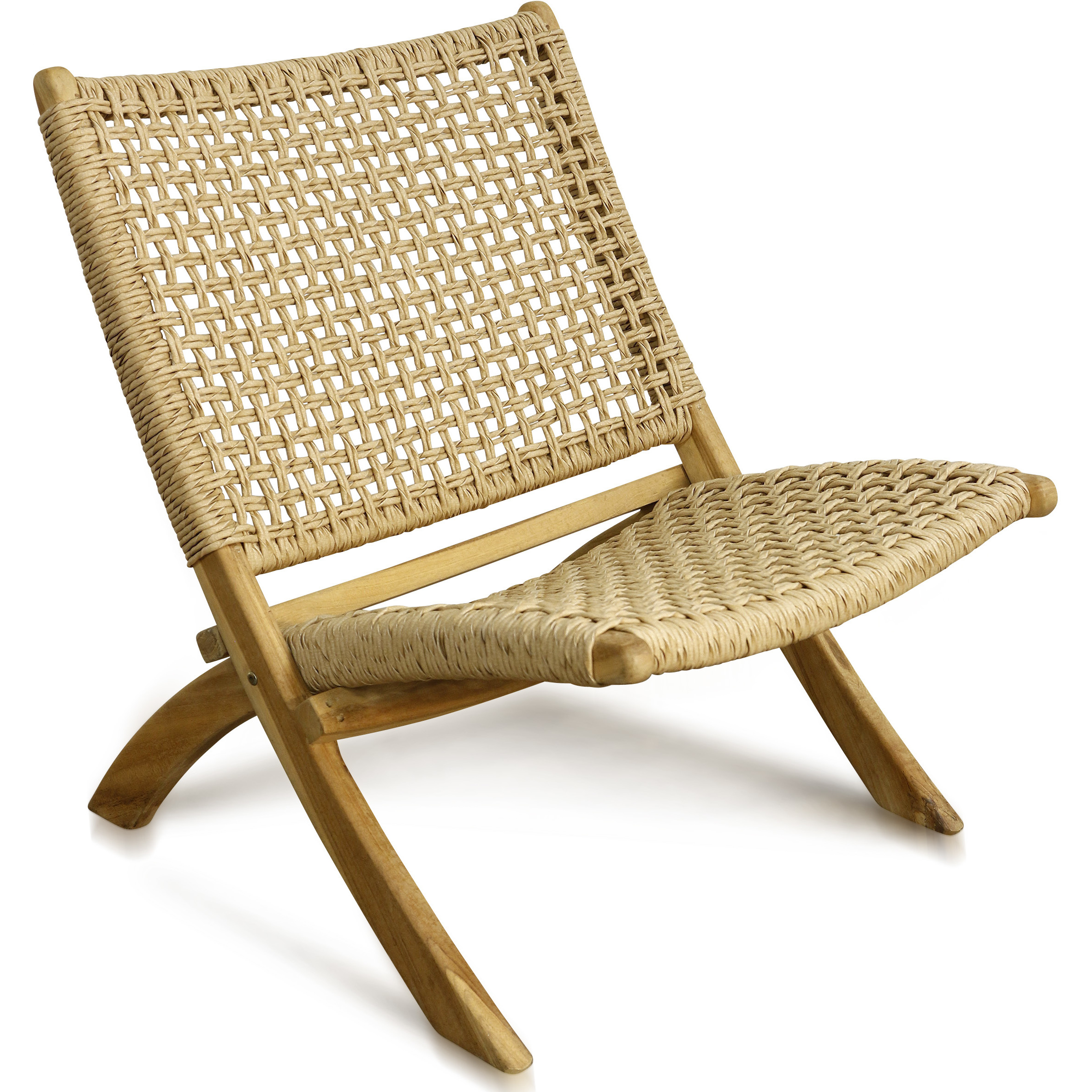 StyleCraft Home Collection IAF22706DS Asha Natural Teak Wood Lounge Chair