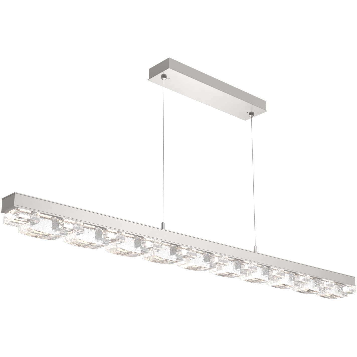 Tessera LED Beige Silver Linear Pendant Ceiling Light in Tetro Cast