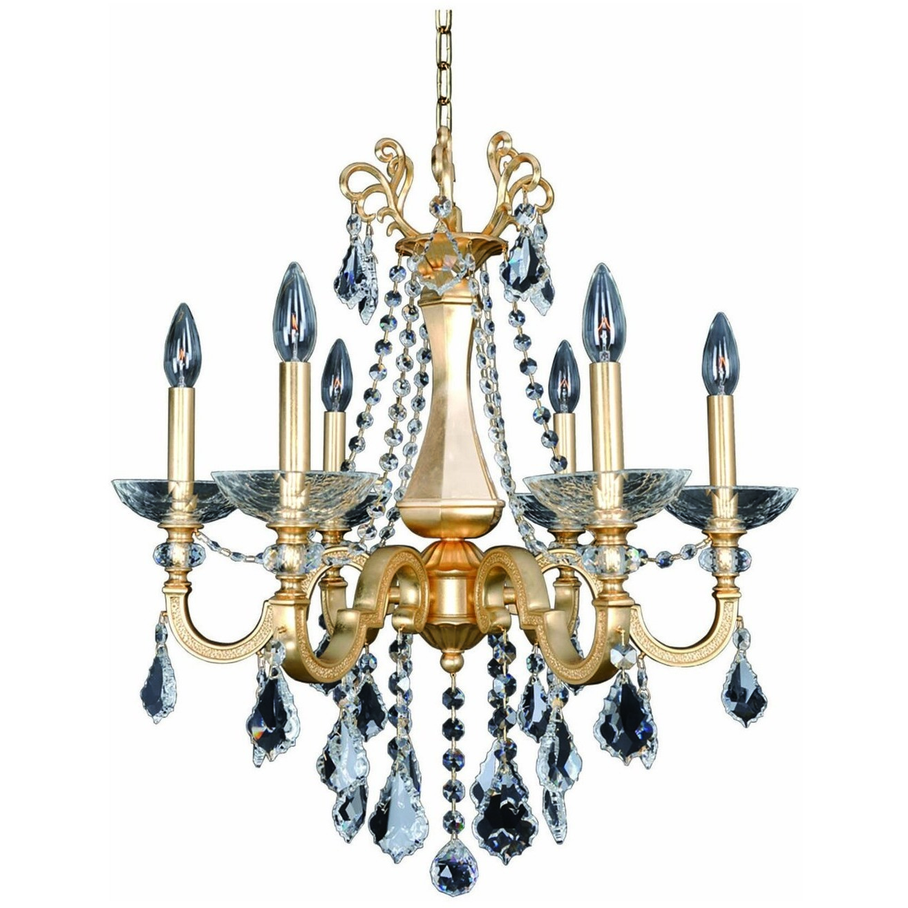 Barret 6 Light 23 inch French Gold - 24K Chandelier Ceiling Light in Firenze Clear