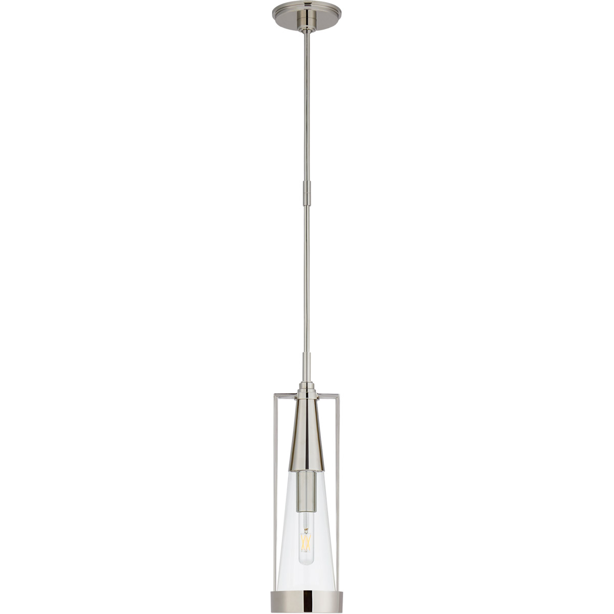 Thomas O'Brien Calix 1 Light 5.75 inch Polished Nickel Pendant Ceiling Light in Clear Glass, Small