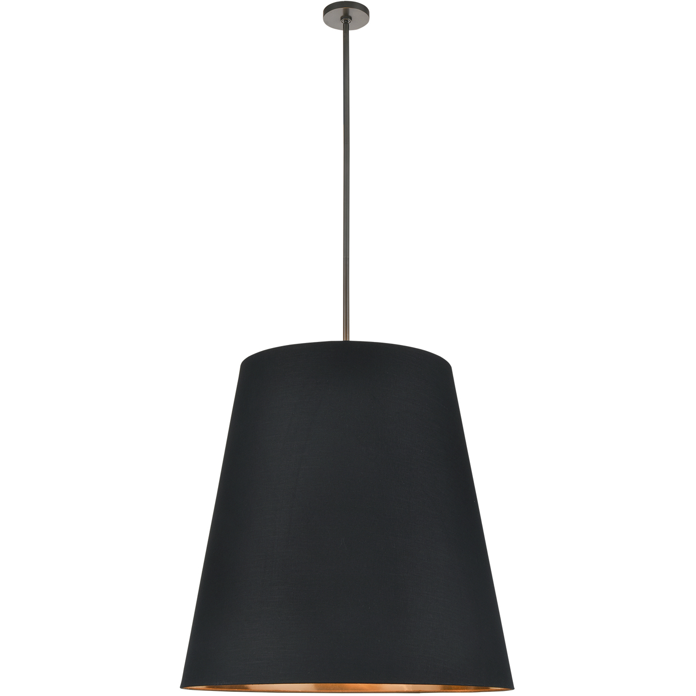 Calor 3 Light 30 inch Urban Bronze/Black Linen With Gold Parchment Pendant Ceiling Light in Black Linen With Gold Parchment and Urban Bronze
