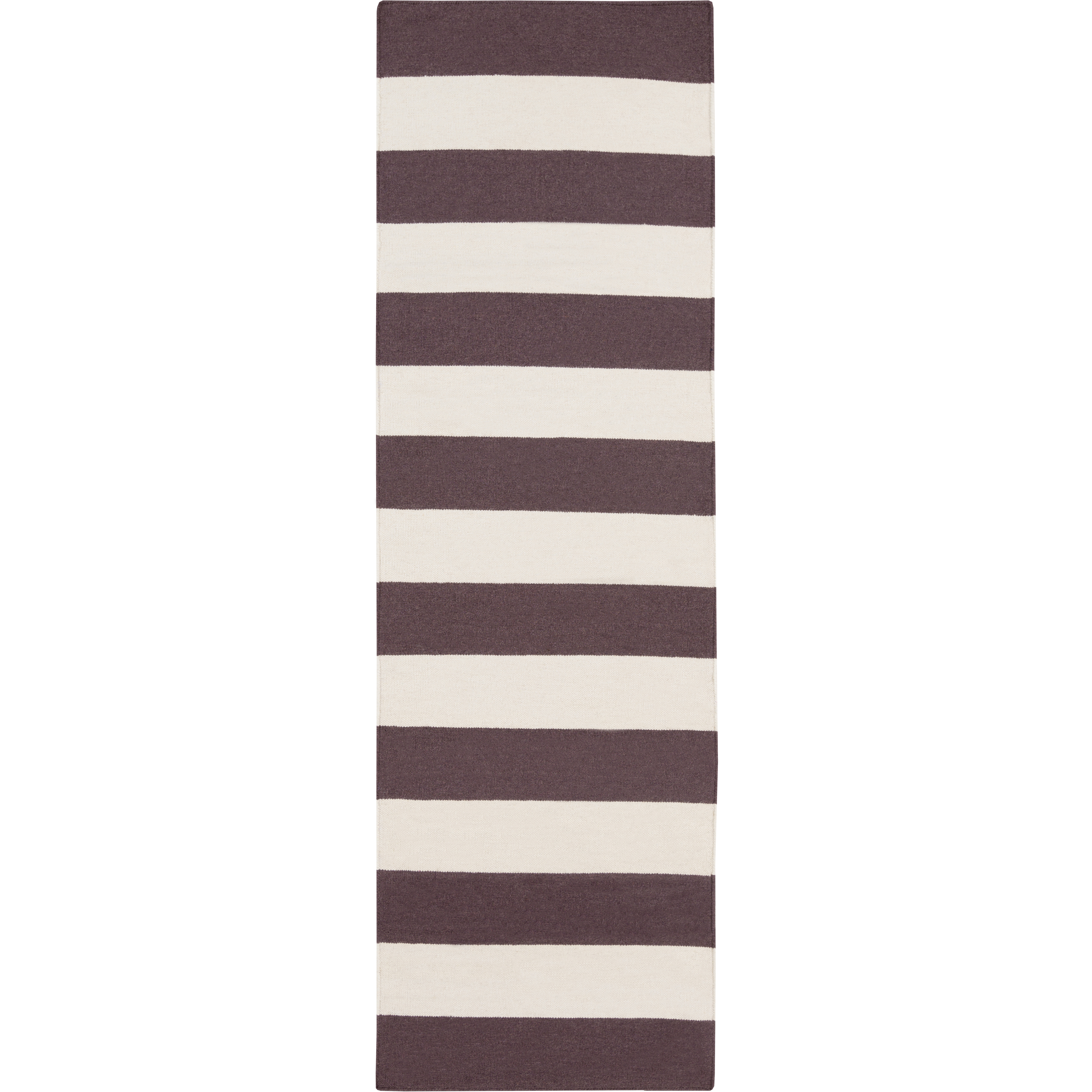 Frontier 96 X 30 inch Eggplant, Ivory Rug