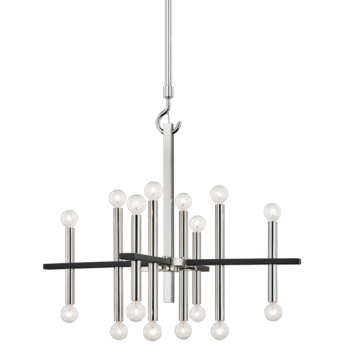 Colette 16 Light 28.75 inch Polished Nickel / Black Chandelier Ceiling Light in Polished Nickel and Black