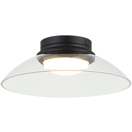 Luna LED 11.88 inch Matte Black Flush Mount Ceiling Light in Matte Black and Clear