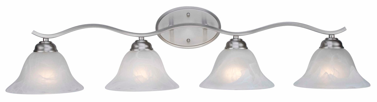 Hollyslope 4 Light 35 inch Brushed nickel Vanity Bar Wall Light