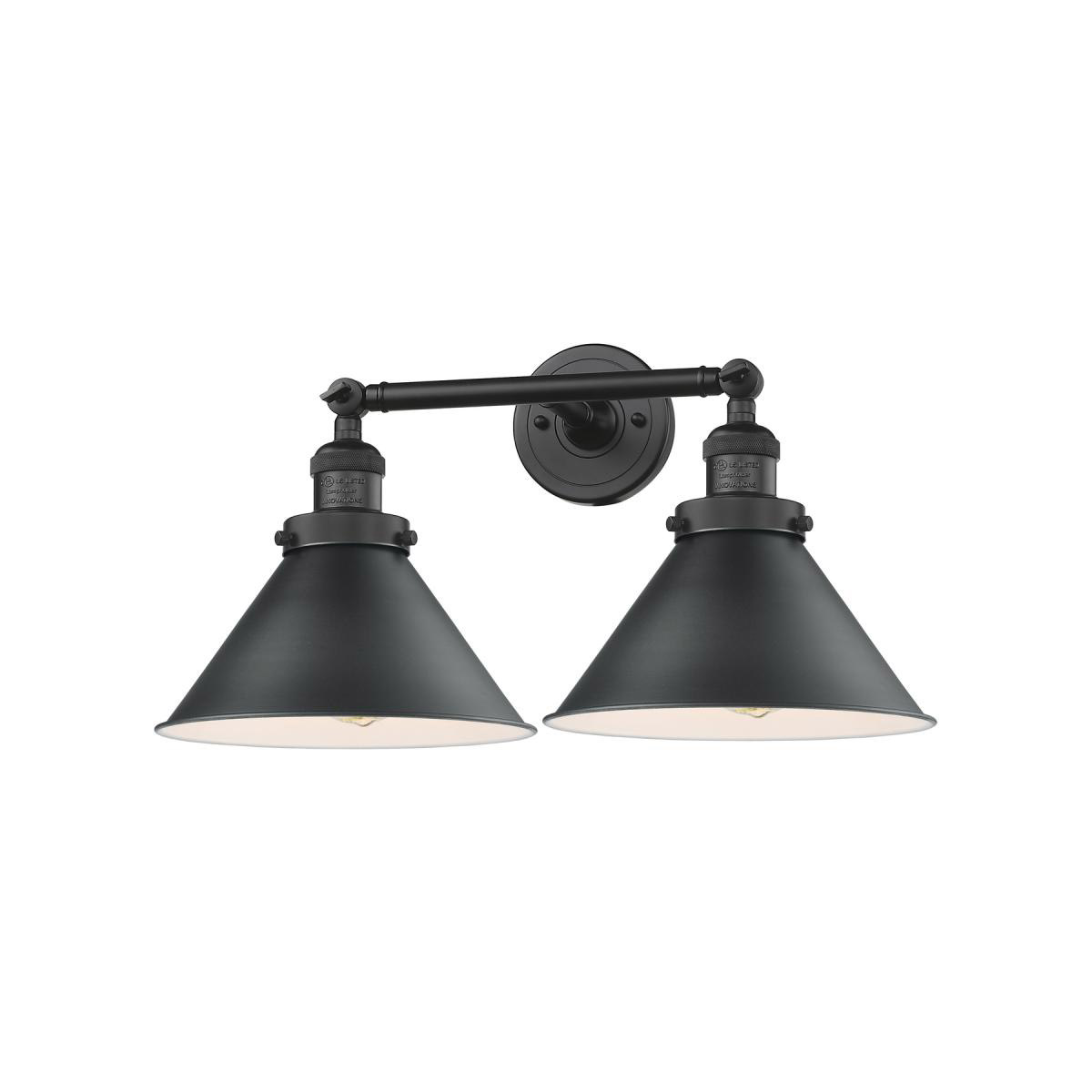 Franklin Restoration Briarcliff 2 Light 19 inch Matte Black Bath Vanity Light Wall Light, Franklin Restoration