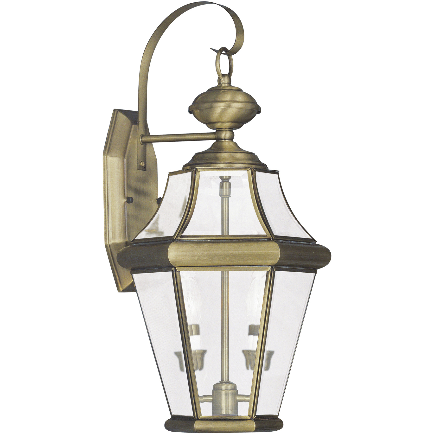 Georgetown 2 Light 20.75 inch Antique Brass Outdoor Wall Lantern