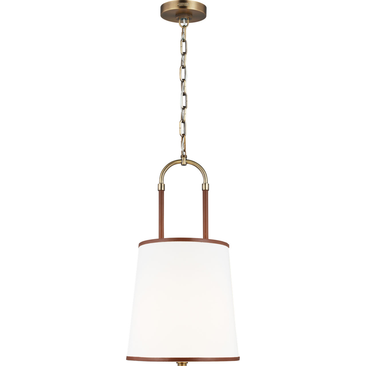 Katie 1 Light 12.25 inch Time Worn Brass / Saddle Leather Pendant Ceiling Light