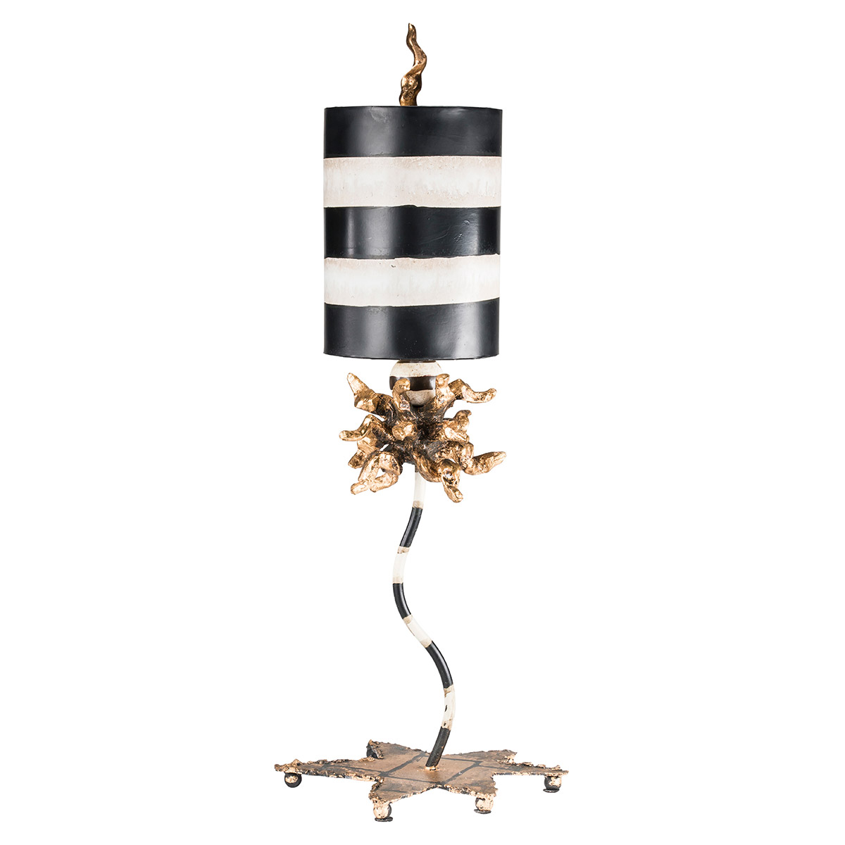 Dominique 25 inch 60.00 watt Black And Cream Table Lamp Portable Light, Flambeau