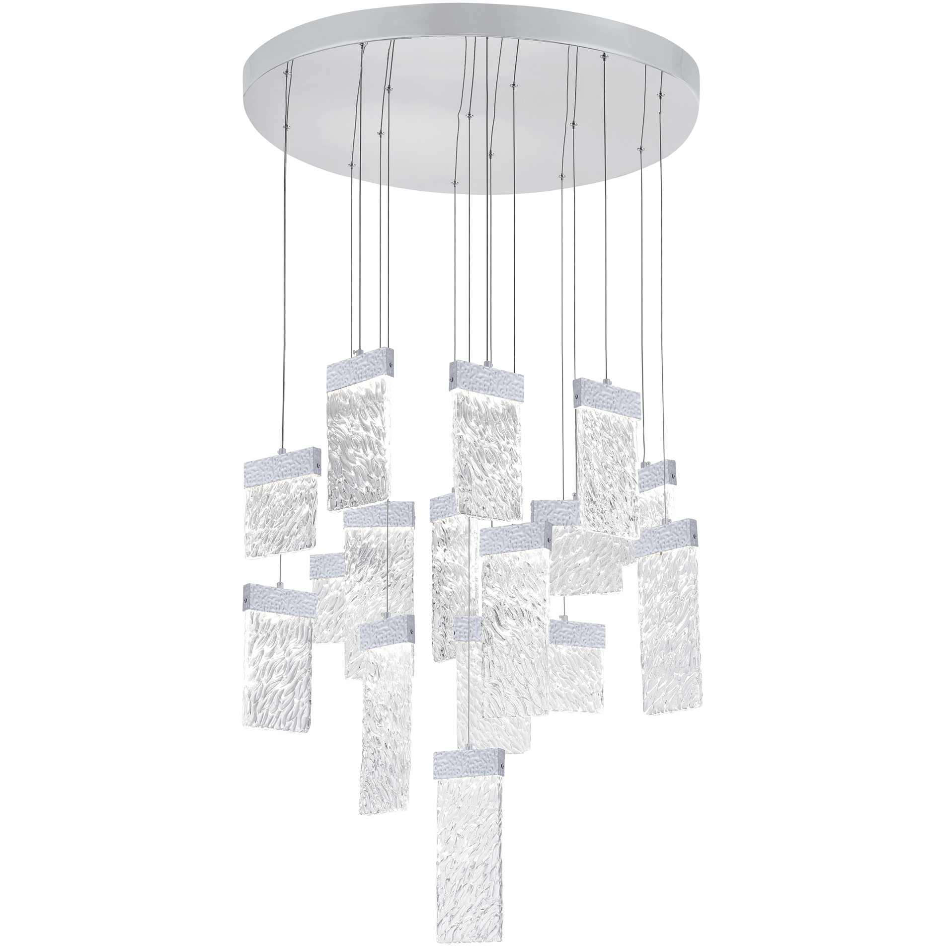 Carolina LED 32 inch Pewter Down Chandelier Ceiling Light