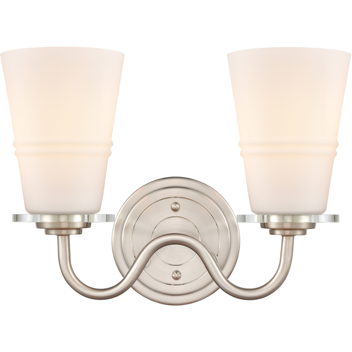 Scarlett LED 14 inch Satin Nickel Bath Vanity Light Wall Light in White Glass