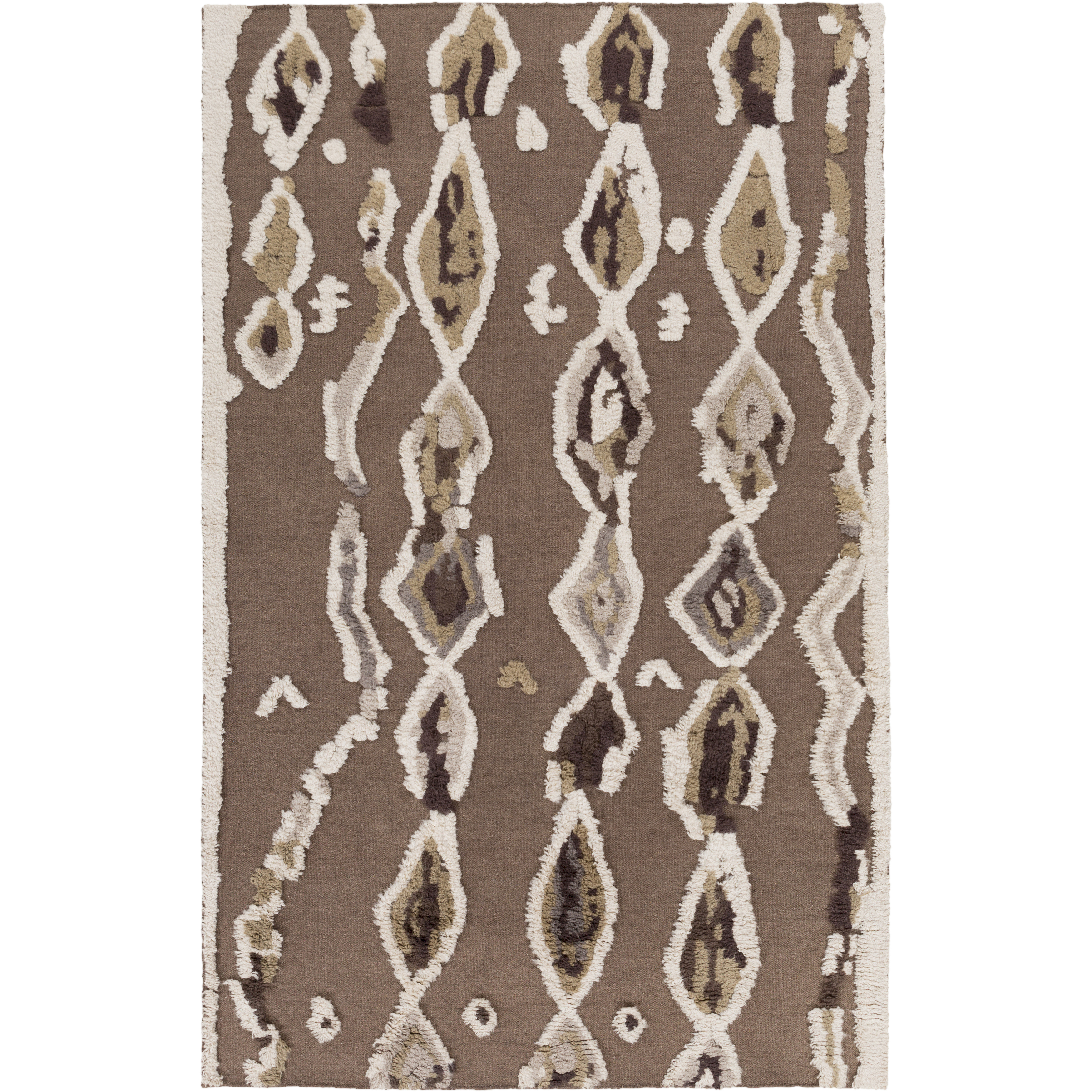 Midelt 66 X 42 inch Dark Brown, Camel, Tan, Cream, Khaki Rug