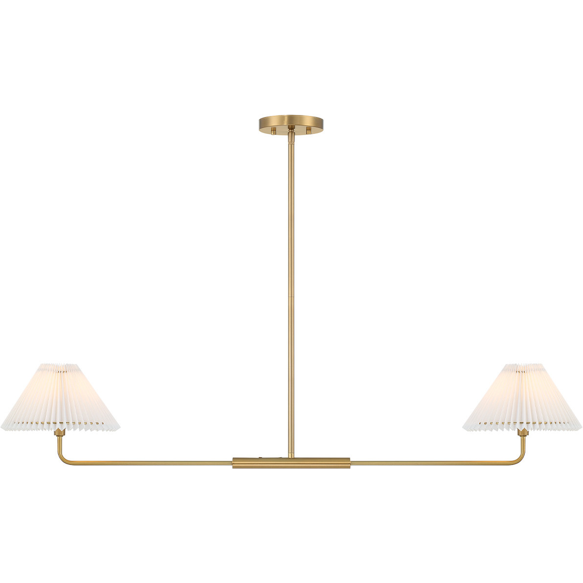 Stella 2 Light 44 inch Natural Brass Linear Chandelier Ceiling Light