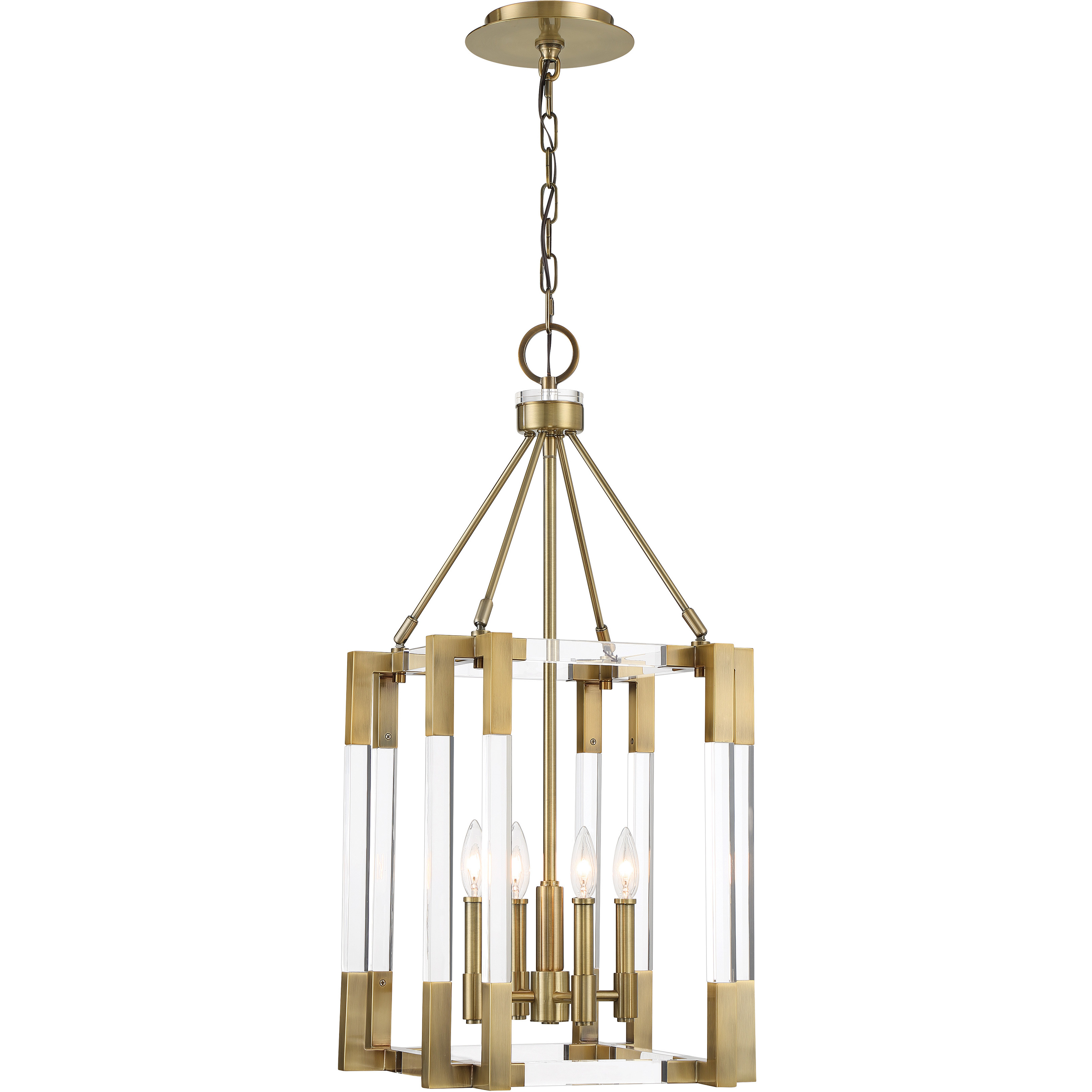 Prima Vista LED 15.38 inch Aged Antique Brass Pendant Ceiling Light