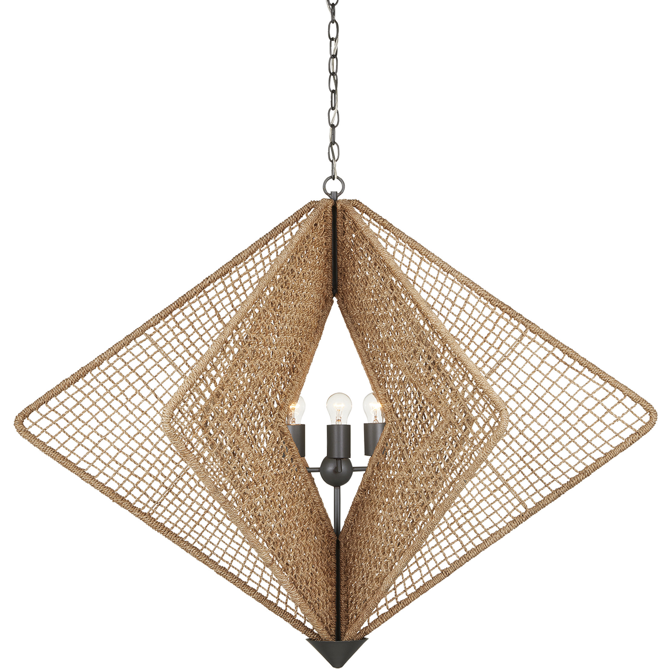 Shizen 3 Light 47 inch Hiroshi Gray Chandelier Ceiling Light, Hiroshi Koshitaka Collection