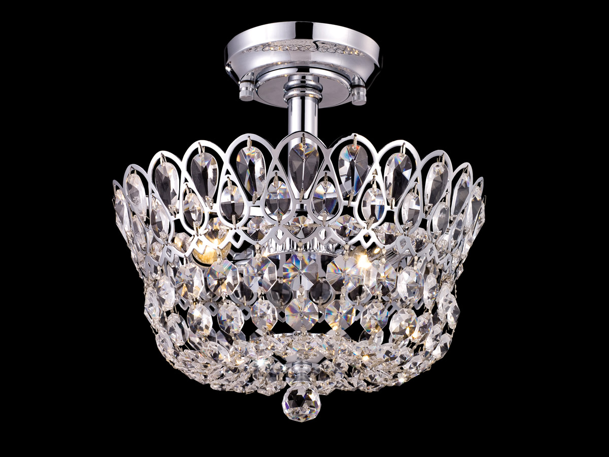 Mckinney 2 Light 12 inch Polished Chrome Semi-Flush Mount Ceiling Light