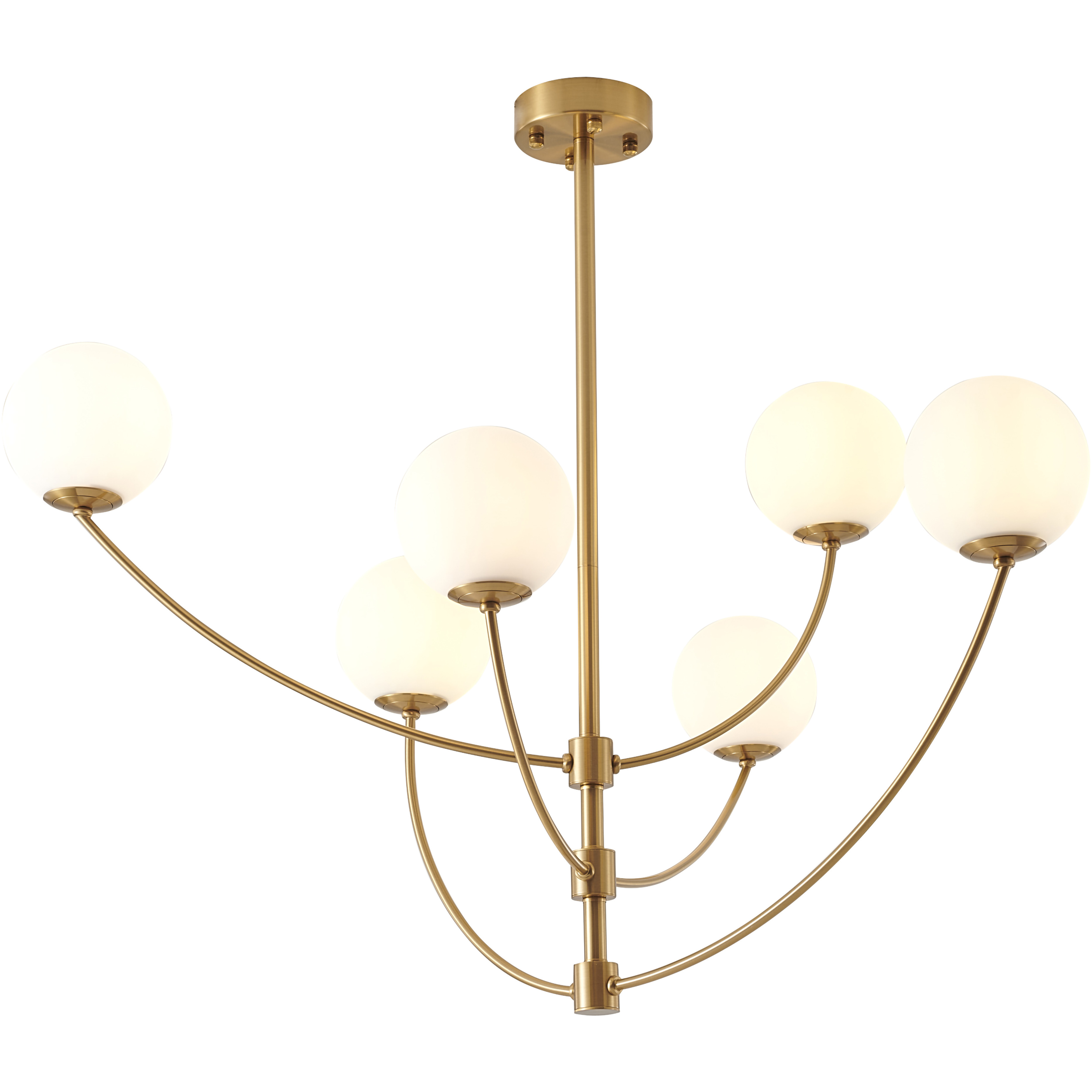 Canada 6 Light 36.75 inch Brass Chandelier Ceiling Light