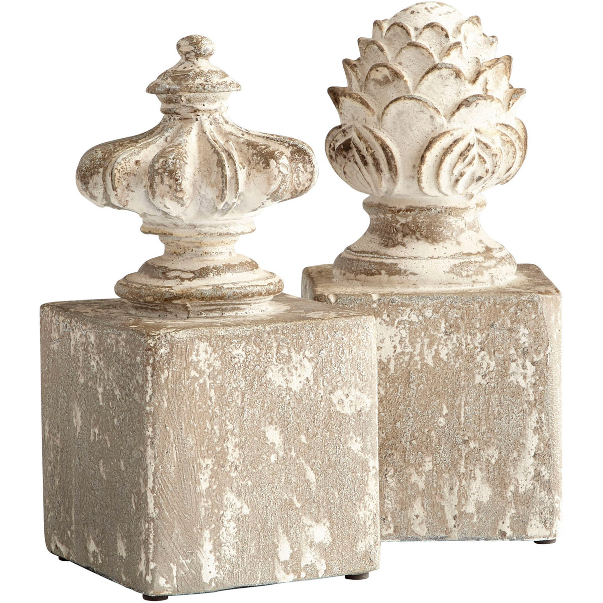 Victoria 10 X 5 inch Antique White Bookends