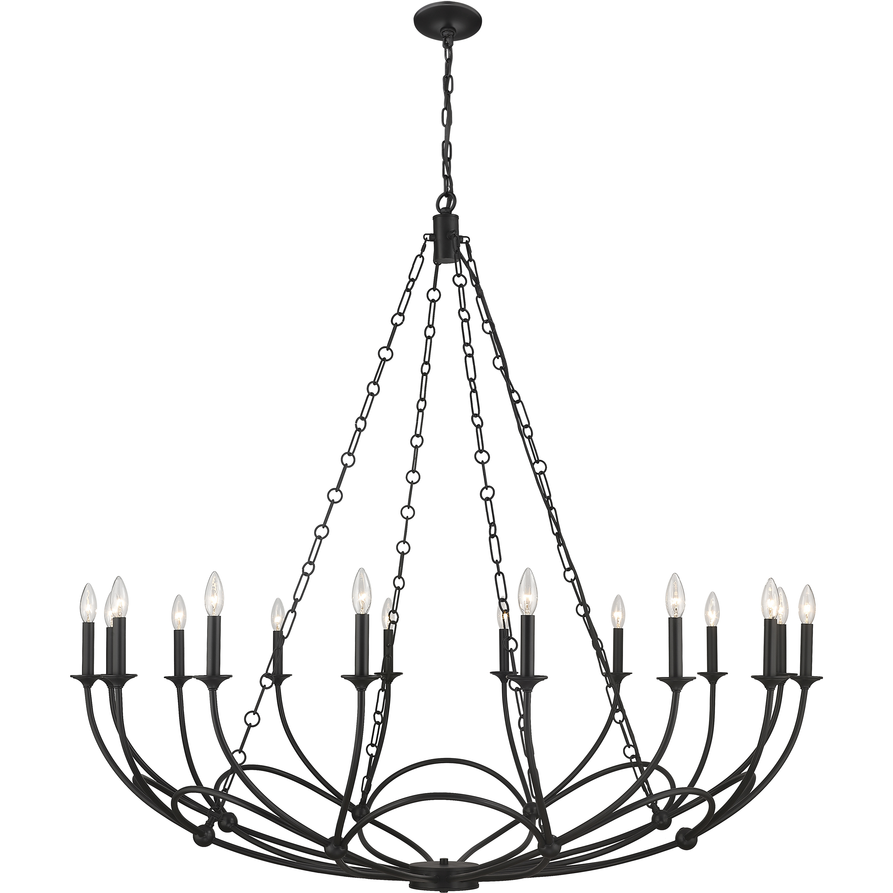 Arabella 16 Light 55 inch Matte Black Chandelier Ceiling Light