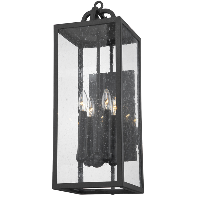 Caiden 4 Light 25.25 inch Forged Iron Outdoor Wall Sconce