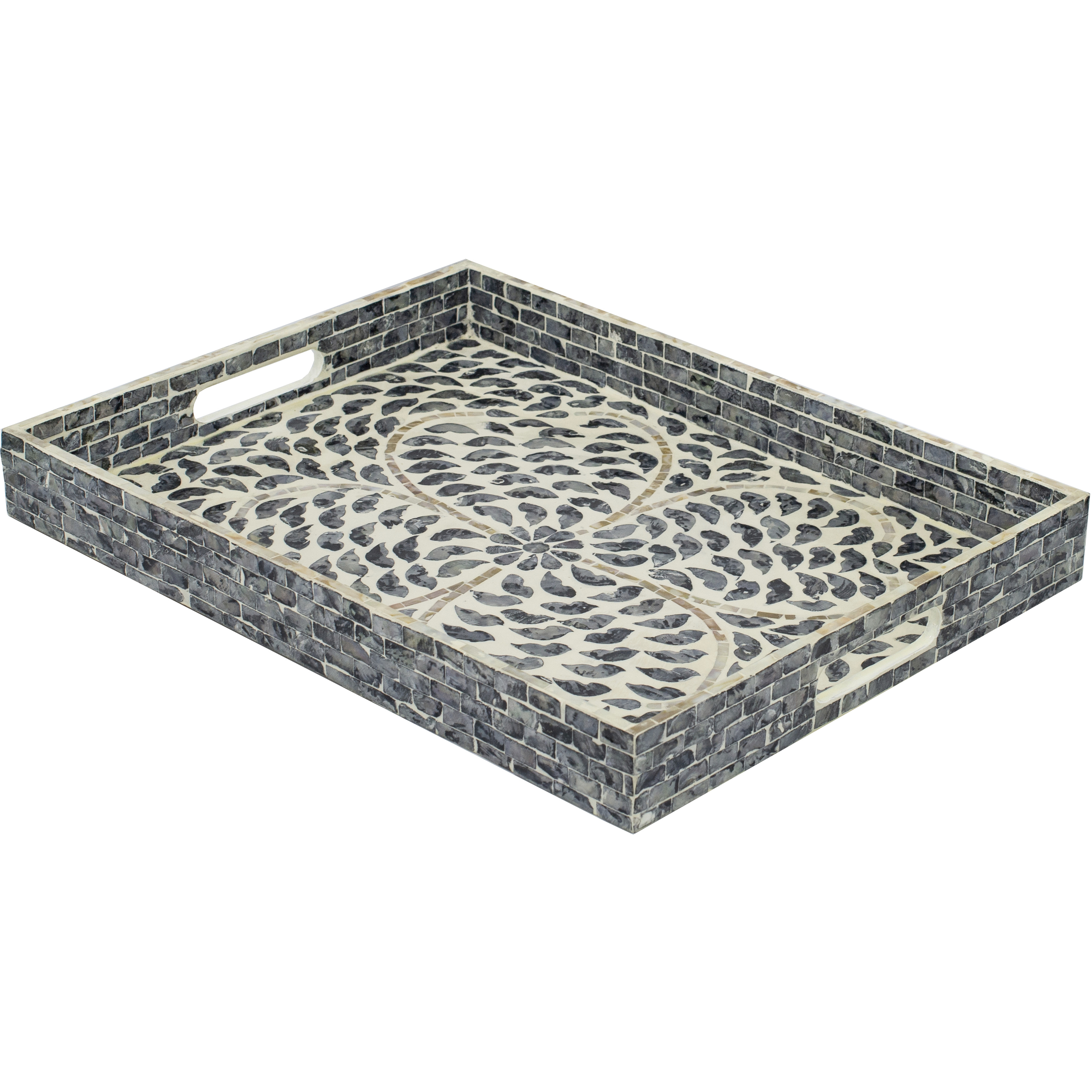 Rectangular Capiz Black Tray