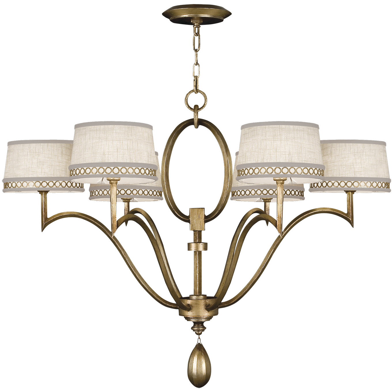 Allegretto 6 Light 39 inch Gold Chandelier Ceiling Light