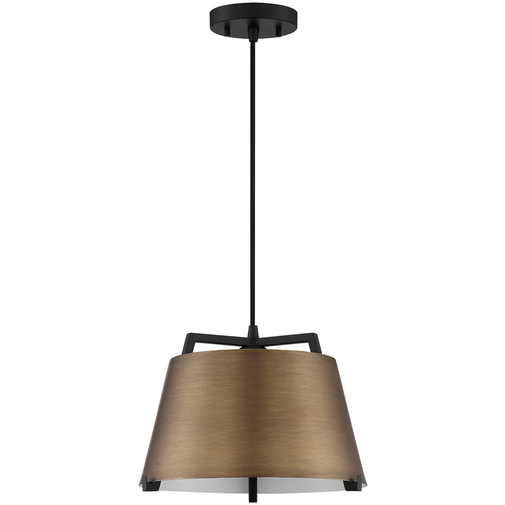 Sky 1 Light 12.4 inch Brass and Black Pendant Ceiling Light