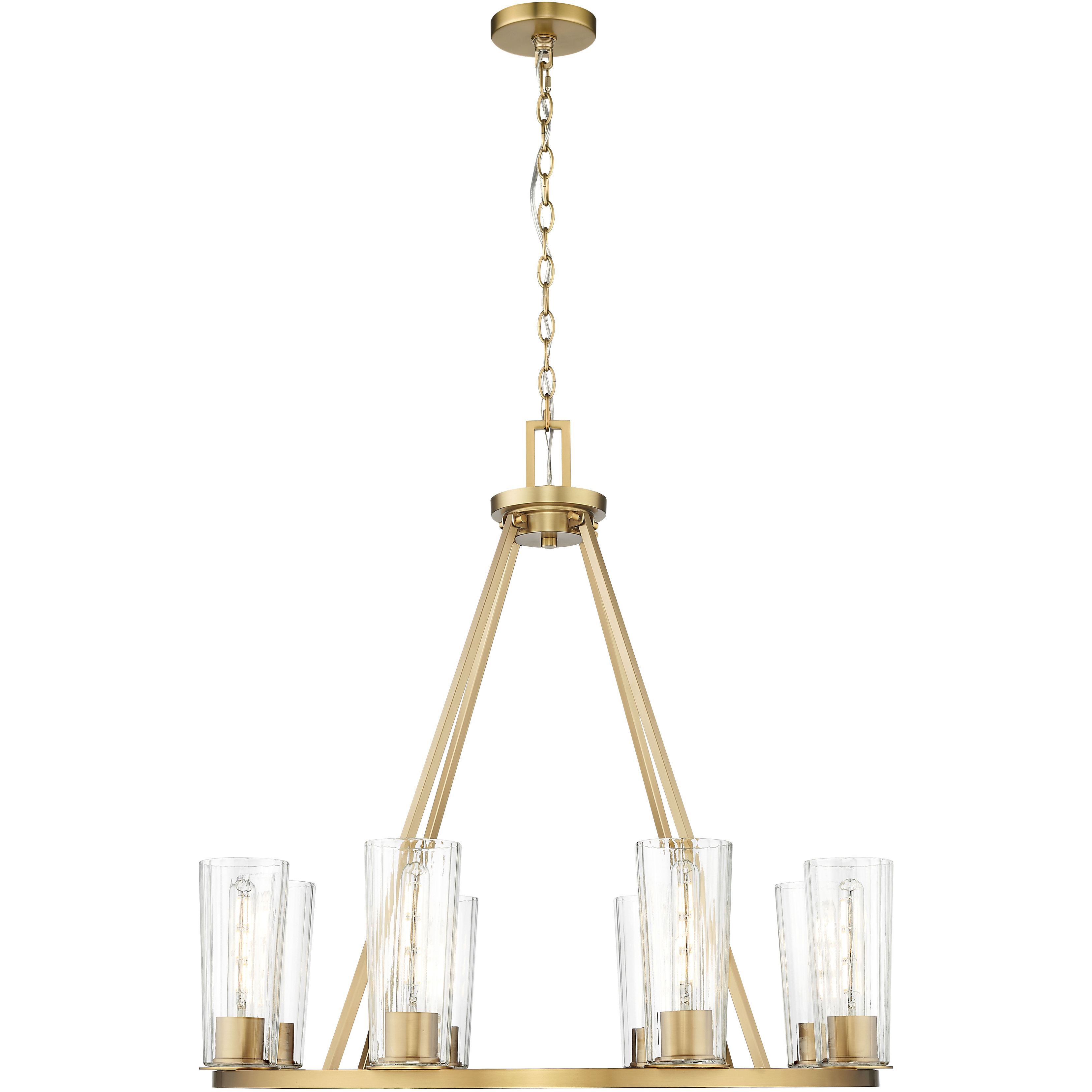 Titus 8 Light 33 inch Modern Gold Chandelier Ceiling Light