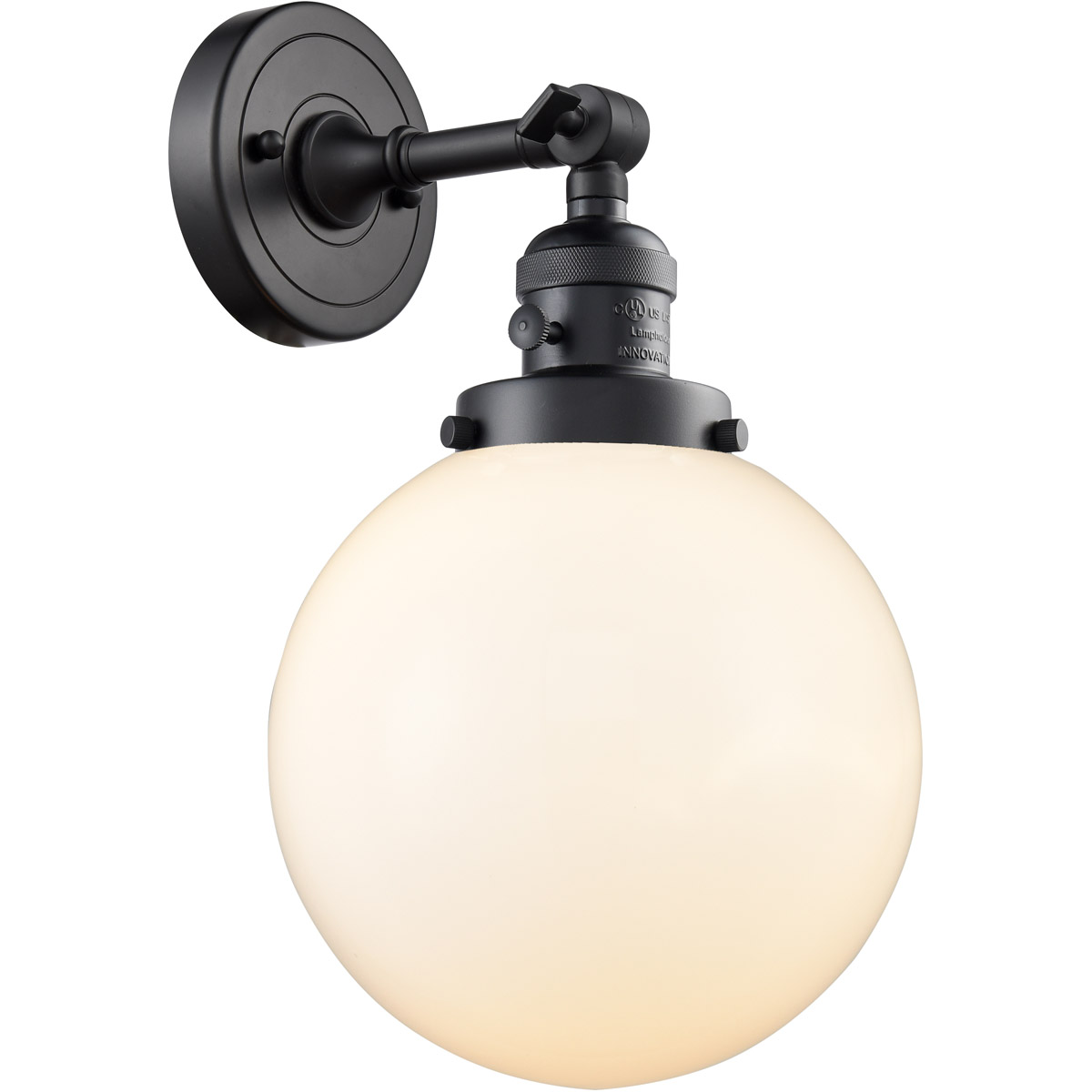 Franklin Restoration Large Beacon LED 8 inch Matte Black Sconce Wall Light, Franklin Restoration