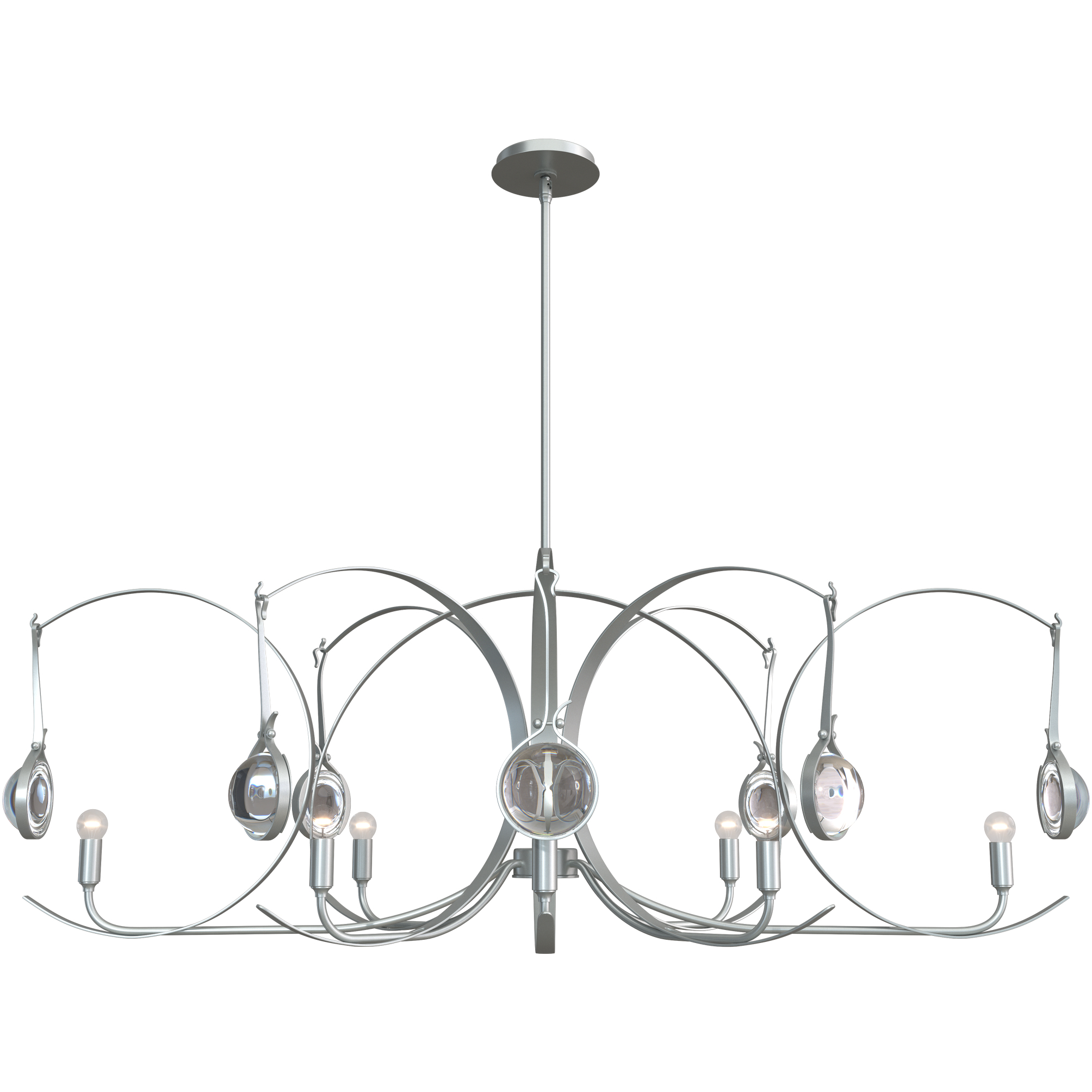Optic 8 Light 50.6 inch Vintage Platinum and Vintage Platinum Oval Pendant Ceiling Light