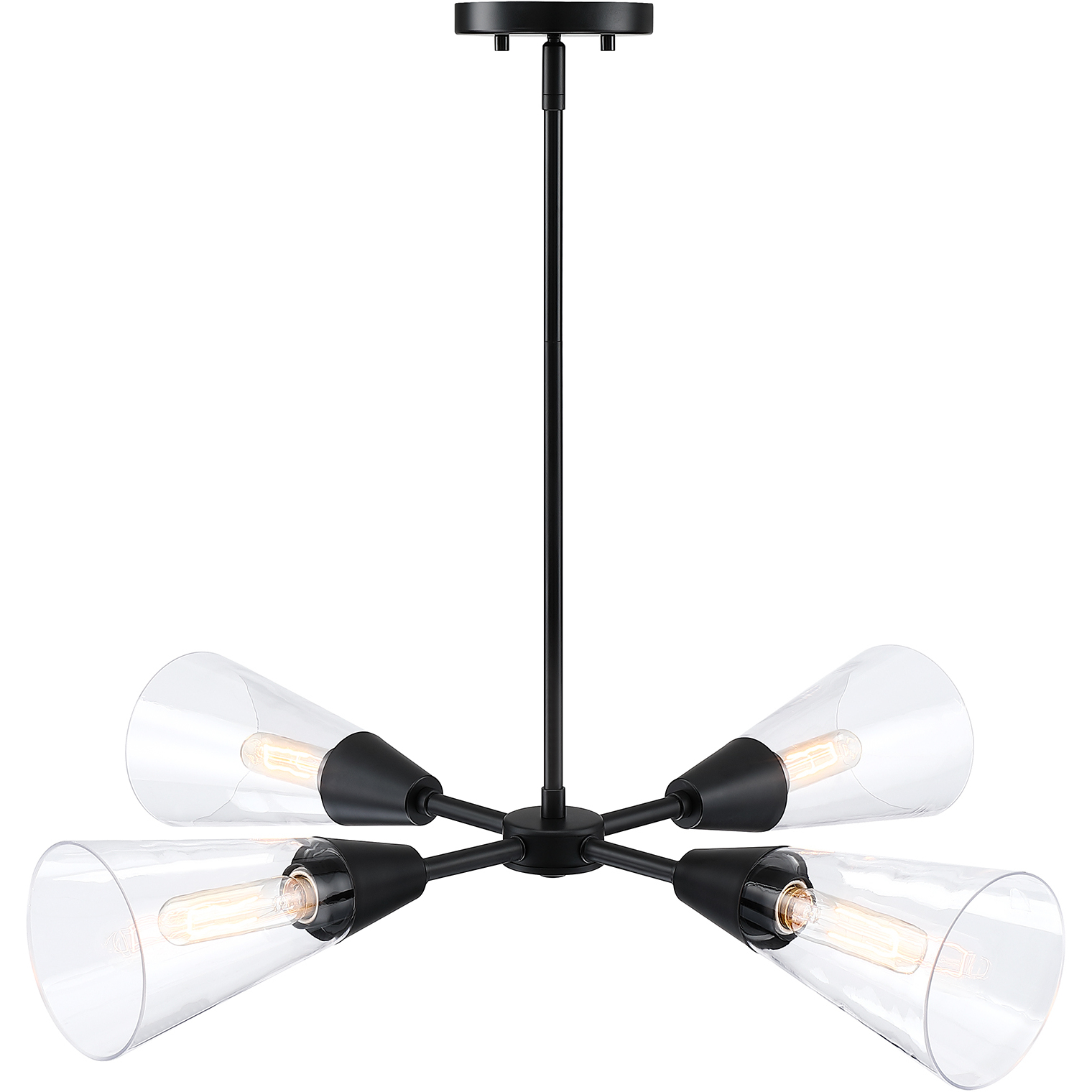 Norro 4 Light 3 inch Matte Black Chandelier Ceiling Light